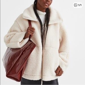 H&M Teddy Fleece Jacket Oversized - XS